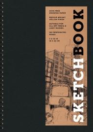 Sketchbook 7 x 10″ Black Spiral Hardcover Mixed Media Sketchbook for Drawing