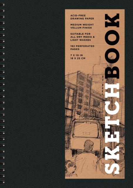 Sketchbook 7 x 10″ Black Spiral Hardcover Mixed Media Sketchbook for Drawing